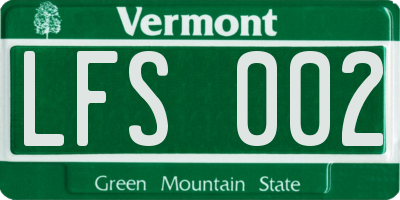 VT license plate LFS002