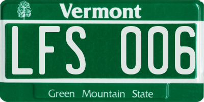 VT license plate LFS006