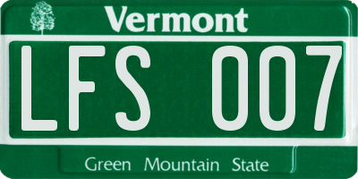 VT license plate LFS007