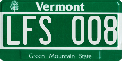 VT license plate LFS008