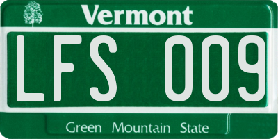 VT license plate LFS009