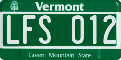 VT license plate LFS012