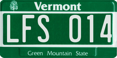 VT license plate LFS014