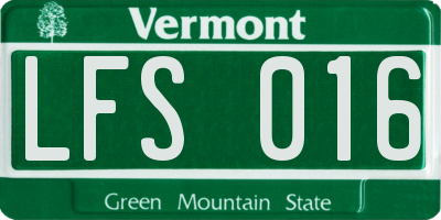VT license plate LFS016
