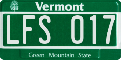 VT license plate LFS017