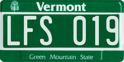 VT license plate LFS019