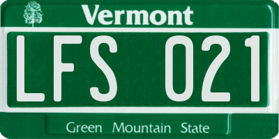 VT license plate LFS021