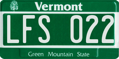 VT license plate LFS022