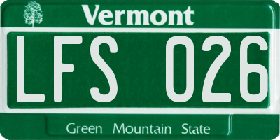 VT license plate LFS026