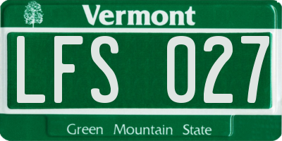 VT license plate LFS027