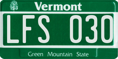 VT license plate LFS030