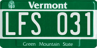 VT license plate LFS031