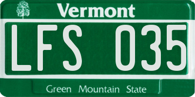 VT license plate LFS035