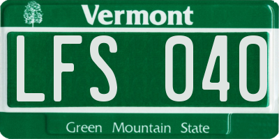 VT license plate LFS040