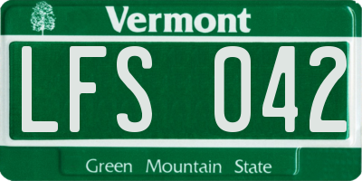 VT license plate LFS042
