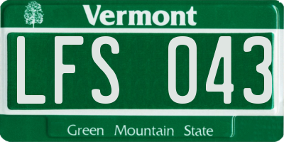 VT license plate LFS043