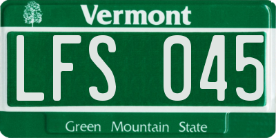 VT license plate LFS045