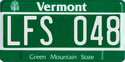 VT license plate LFS048