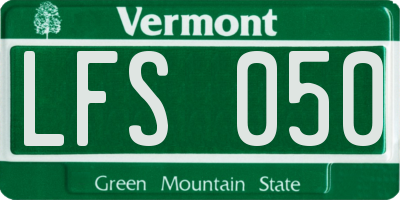 VT license plate LFS050