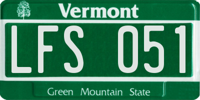 VT license plate LFS051