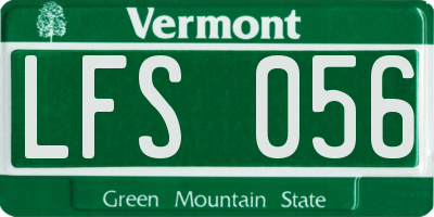 VT license plate LFS056