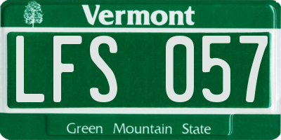 VT license plate LFS057