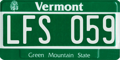 VT license plate LFS059