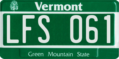 VT license plate LFS061