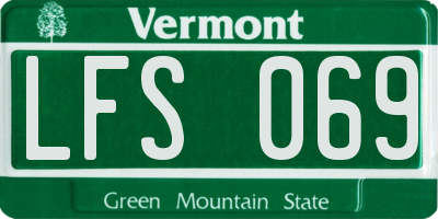 VT license plate LFS069