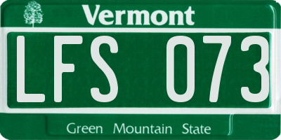 VT license plate LFS073
