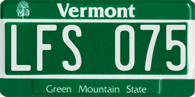 VT license plate LFS075