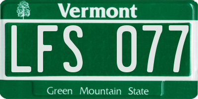VT license plate LFS077
