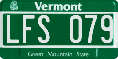 VT license plate LFS079