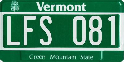 VT license plate LFS081