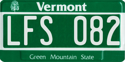 VT license plate LFS082