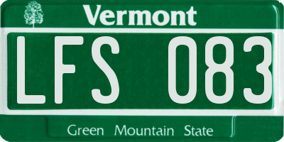 VT license plate LFS083