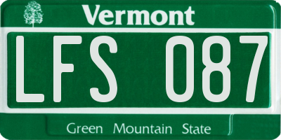 VT license plate LFS087