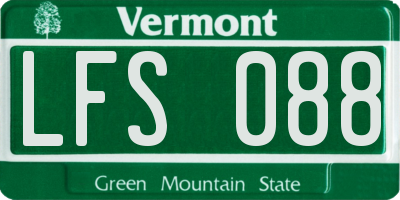VT license plate LFS088