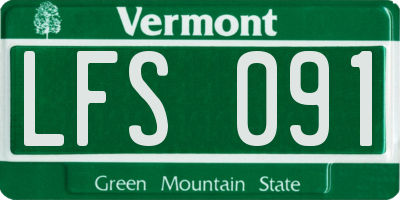 VT license plate LFS091