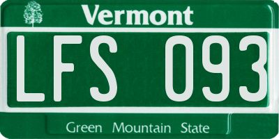 VT license plate LFS093