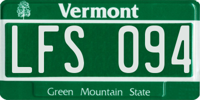 VT license plate LFS094
