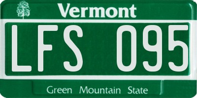 VT license plate LFS095