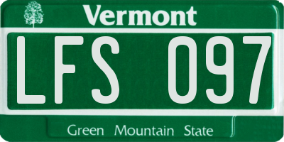 VT license plate LFS097