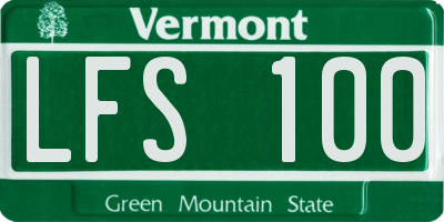 VT license plate LFS100