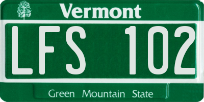 VT license plate LFS102