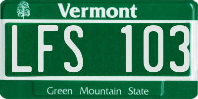 VT license plate LFS103