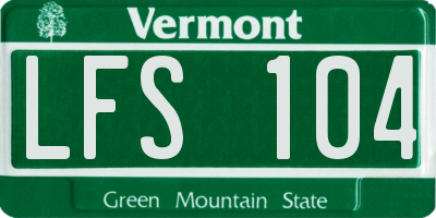 VT license plate LFS104