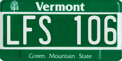 VT license plate LFS106