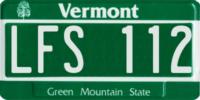 VT license plate LFS112