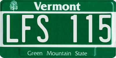 VT license plate LFS115